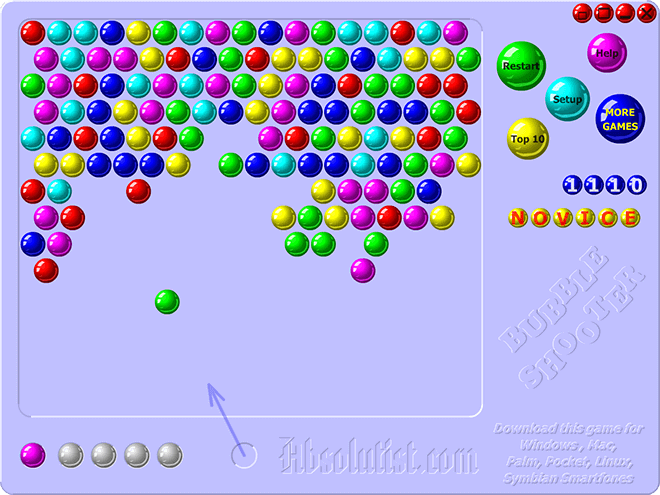 De eerste versie van Bubble Shooter gemaakt door Absolutist Games